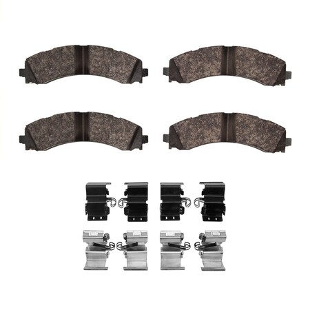 Dynamic Friction Co Ultimate Duty Performance Brake Pads and Hardware Kit, High Torque/Aggressive Initial Bite, Rear 1400-2224-01